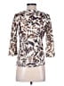 XCVI Brown 3/4 Sleeve Blouse Size S - photo 2