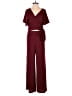 Leith 100% Polyester Solid Burgundy Jumpsuit Size XS - photo 1