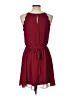 BCX 100% Polyester Solid Burgundy Casual Dress Size L - photo 2