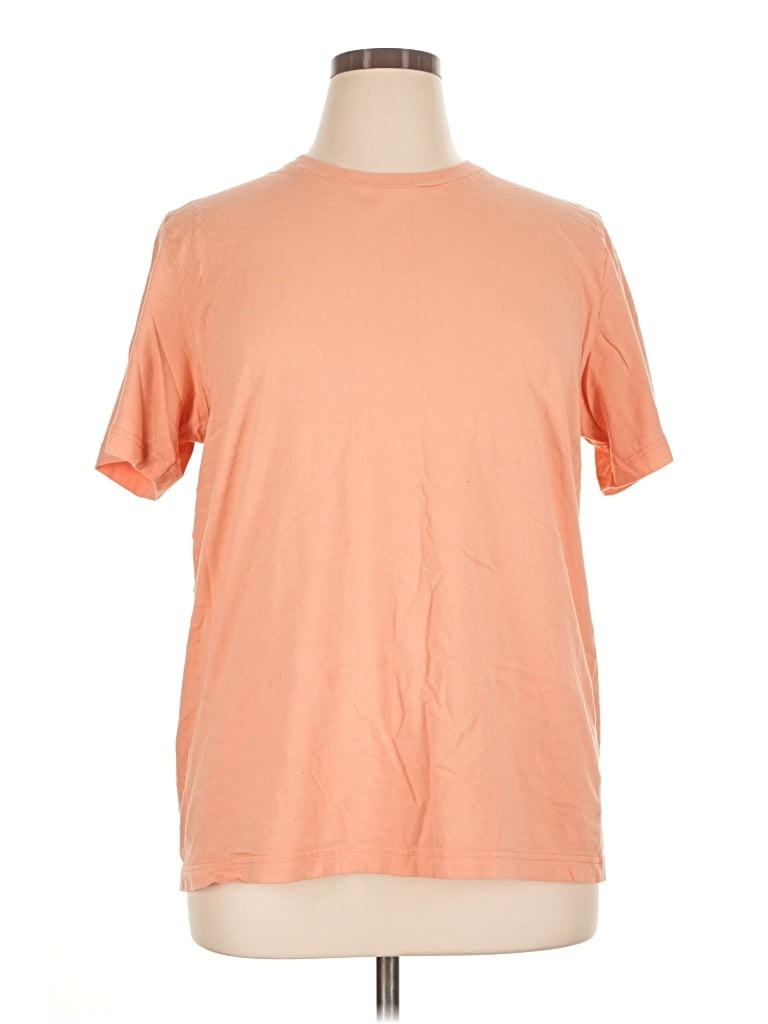 Pre-owned Canvas Short Sleeve T-shirt In Orange