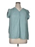 Maison d' Amelie 100% Polyester Teal Short Sleeve Blouse Size XL - photo 1