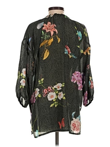 Johnny Was 3/4 Sleeve Silk Top (view 2)
