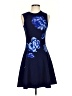 Milly Graphic Blue Cocktail Dress Size S (estimated) - photo 1