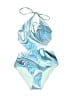 Speedo Print Blue One Piece Swimsuit Size XS - photo 1