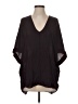 Vince. 100% Silk Black Burgundy 3/4 Sleeve Silk Top Size S - photo 1