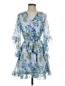 Unbranded 100% Polyester Floral Blue Cocktail Dress Size S - photo 1