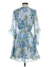 Unbranded 100% Polyester Floral Blue Cocktail Dress Size S - photo 2