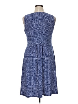 chaps blue dress CHAPS Deep Blue Faux-Wrap Short-Sleeve Midi Dress