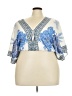 Shein Curve Blue 3/4 Sleeve Blouse Size 16 Plus (2) - photo 1
