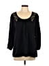 Peter Nygard 100% Polyester Black 3/4 Sleeve Blouse Size L (estimated) - photo 1