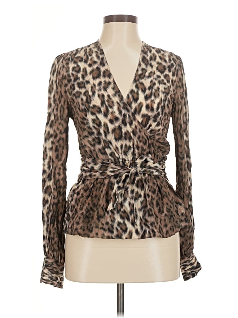 Pre-owned Joie Long Sleeve Blouse In Brown