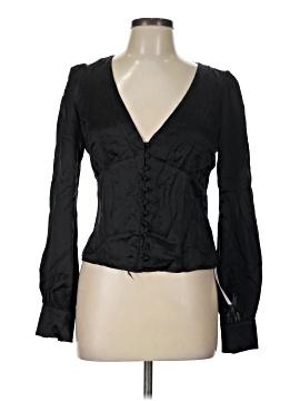 Reformation Long Sleeve Silk Top