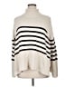 Gap 100% Cotton Stripes Ivory Turtleneck Sweater Size XL - photo 1