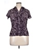 East5th Animal Print Purple Short Sleeve Blouse Size 1X Petite - photo 1