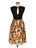 Burning Torch Print Brown Blue Cocktail Dress Size 6 - photo 2