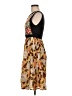 Burning Torch Print Brown Blue Cocktail Dress Size 6 - photo 5