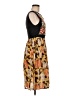 Burning Torch Print Brown Blue Cocktail Dress Size 6 - photo 4
