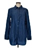 Talbots 100% Cotton Solid Blue Long Sleeve Button-Down Shirt Size M - photo 1
