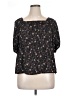 Bobeau 100% Polyester Floral Black Short Sleeve Blouse Size XL - photo 1