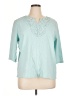 Assorted Brands 100% Cotton Teal 3/4 Sleeve Top Size 1X - photo 1