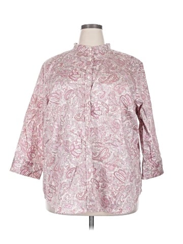 Chaps 3/4 Sleeve Button-Down Shirt (view 1)