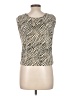 Plisse 100% Polyester Gold Sleeveless Blouse Size L - photo 2