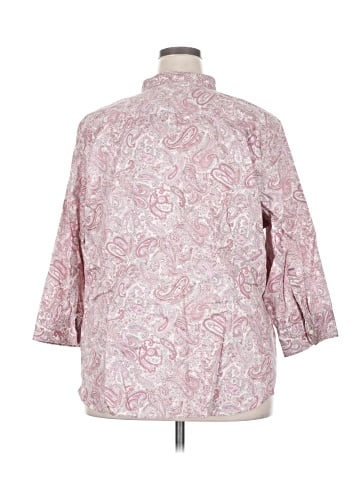 Chaps 3/4 Sleeve Button-Down Shirt (view 2)