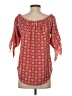 Renee C. 100% Polyester Red 3/4 Sleeve Blouse Size XS - photo 2