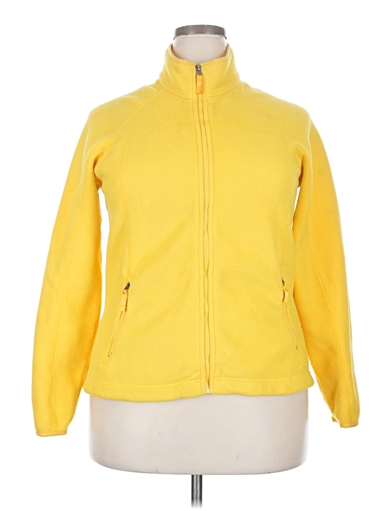 Pre-owned Lands' End Fleece Jacket In Yellow