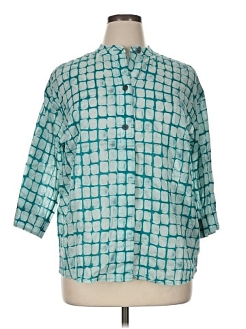 Liz Claiborne 3/4 Sleeve Button-Down Shirt (view 1)