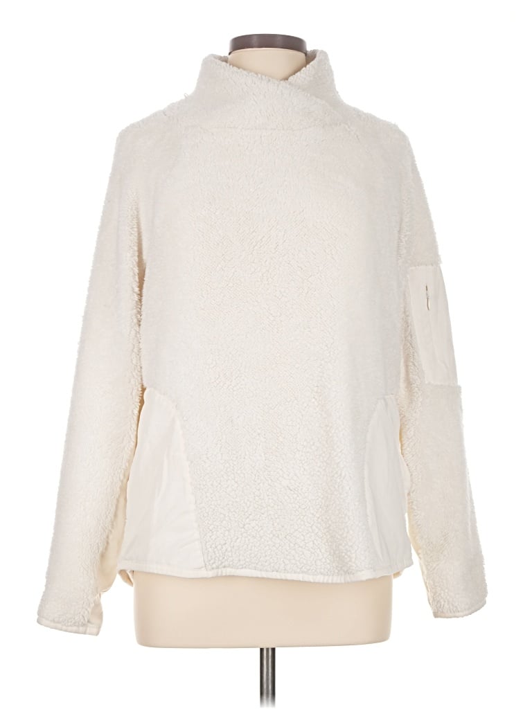 Pre-owned Athletic Works Long Sleeve Top Ivory Turtleneck Tops