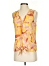Nine West 100% Polyester Print Yellow Sleeveless Blouse Size S - photo 1