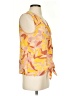 Nine West 100% Polyester Print Yellow Sleeveless Blouse Size S - photo 4