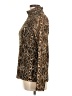 DKNY Animal Print Brown Long Sleeve Blouse Size M - photo 5
