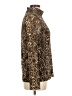 DKNY Animal Print Brown Long Sleeve Blouse Size M - photo 4