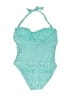 Unbranded Hearts Teal One Piece Swimsuit Size M (estimated) - photo 2