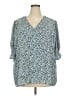 Jones New York 100% Polyester Blue 3/4 Sleeve Blouse Size 3X - photo 1