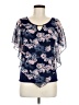 Naif 100% Polyester Blue Short Sleeve Blouse Size M - photo 1