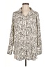 Simply Vera Vera Wang 100% Polyester Animal Print Silver Long Sleeve Blouse Size M - photo 1