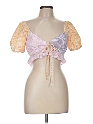 Blue Blush Short Sleeve Blouse (view 1)