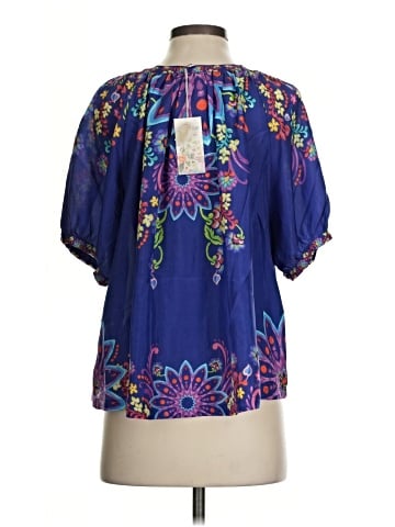 Johnny Was Short Sleeve Silk Top (view 2)