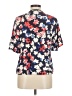Elle 100% Rayon Floral Blue Short Sleeve Blouse Size M - photo 2