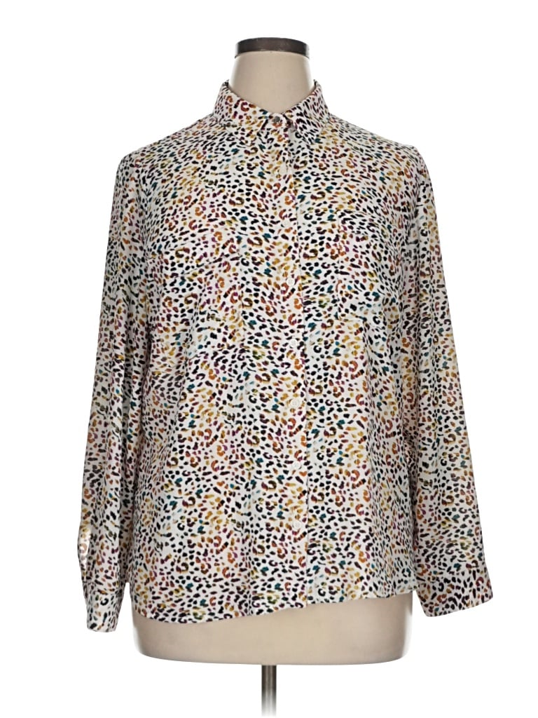 Pre-owned Apt. 9 Long Sleeve Blouse In Ivory