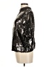 H&M 100% Polyester Metallic Silver Short Sleeve Blouse Size M - photo 5
