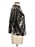 H&M 100% Polyester Metallic Silver Short Sleeve Blouse Size M - photo 4