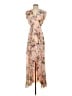 Eliza J 100% Polyester Floral Tan Casual Dress Size 0 - photo 1