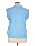 Ann Taylor LOFT 100% Polyester Blue Sleeveless Blouse Size L - photo 2