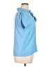 Ann Taylor LOFT 100% Polyester Blue Sleeveless Blouse Size L - photo 4