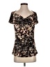 Covington Brown Short Sleeve Top Size S - photo 1