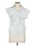 Unbranded Stripes Silver Gray Short Sleeve Blouse Size M (estimated) - photo 1